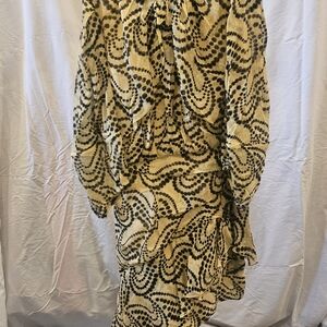 Sandro Chiffon Layered Long Sleeve Dress, Size 38.